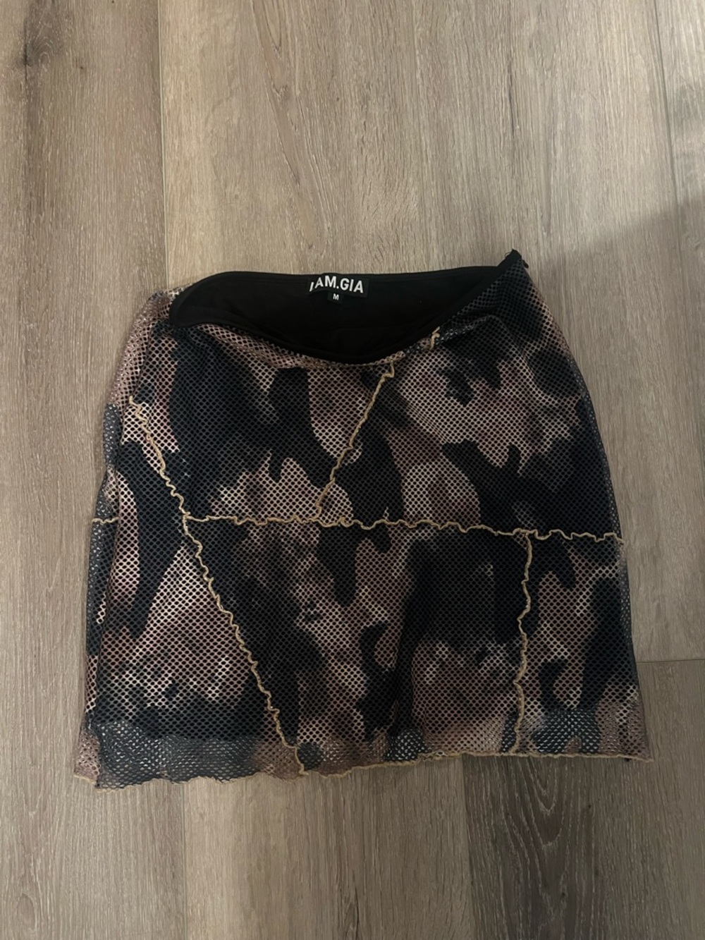 I.AM.GIA Black and Brown Mesh Mini Skirt